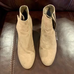 Tan suede booties